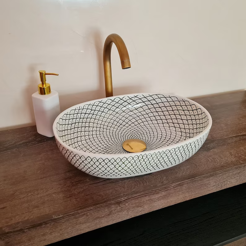 Handmade Moroccan Oval Sink #185W