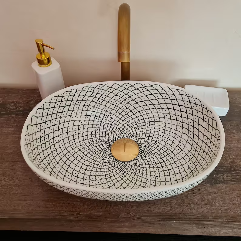 Handmade Moroccan Oval Sink #185W