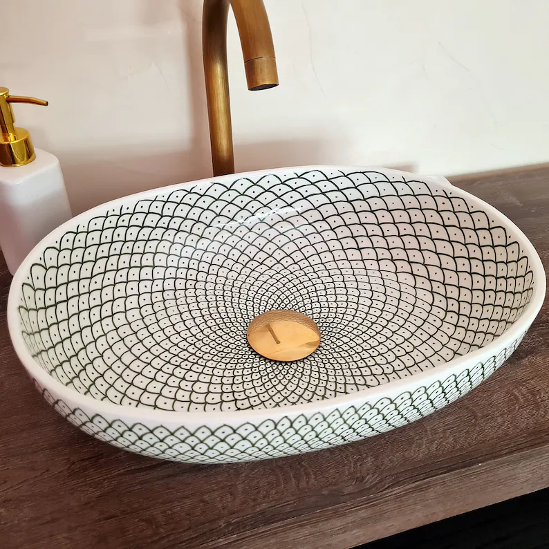 Handmade Moroccan Oval Sink #185W