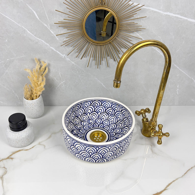  Handmade Moroccan Ceramic Sink #56