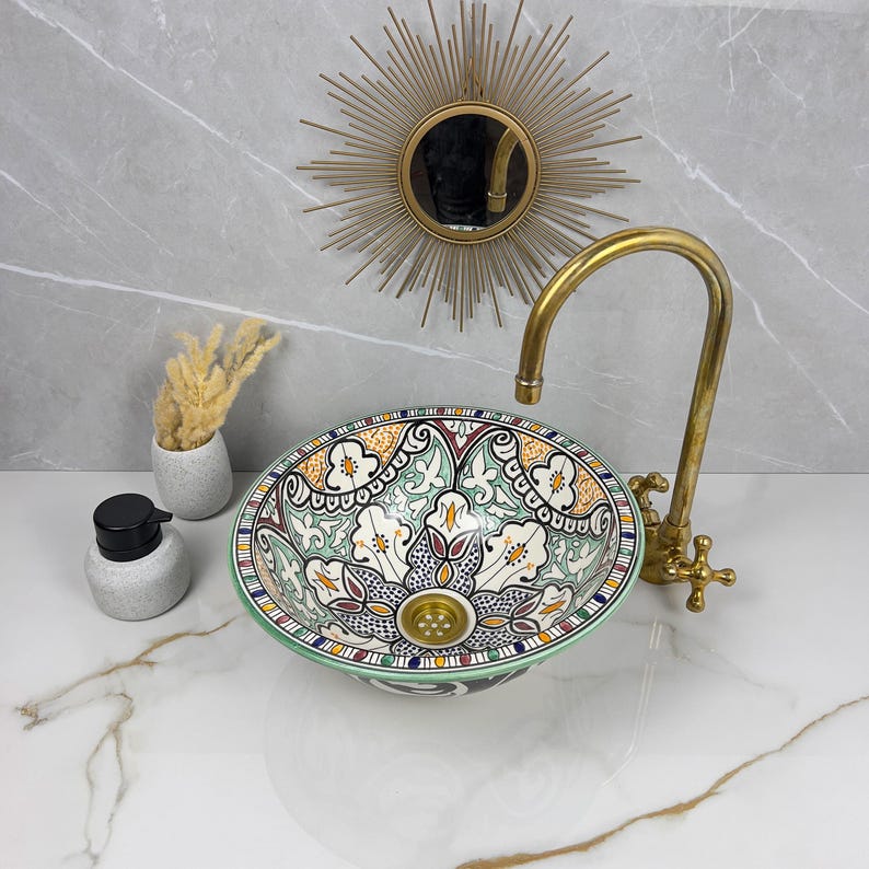 Handmade Moroccan Ceramic Sink #56