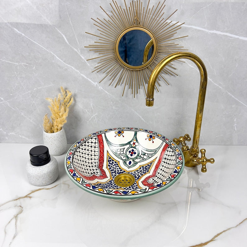  Handmade Moroccan Ceramic Sink #56
