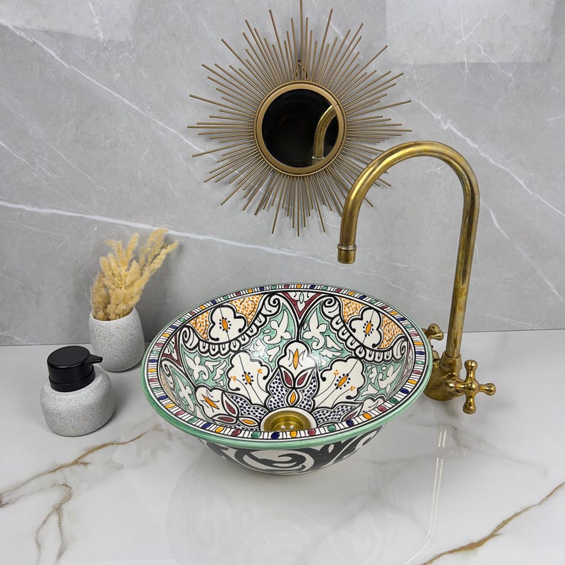  Handmade Moroccan Ceramic Sink #56