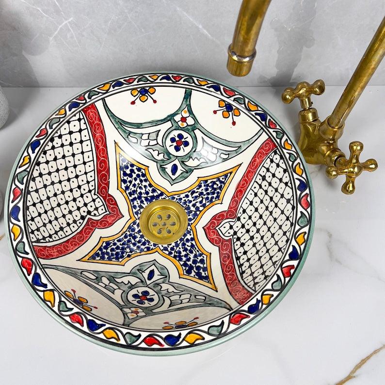  Handmade Moroccan Ceramic Sink #56