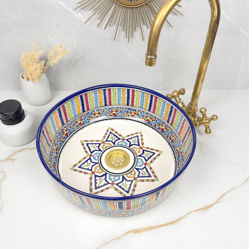  Handmade Moroccan Ceramic Sink #56