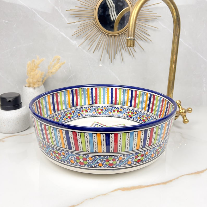 Handmade Moroccan Ceramic Sink #56