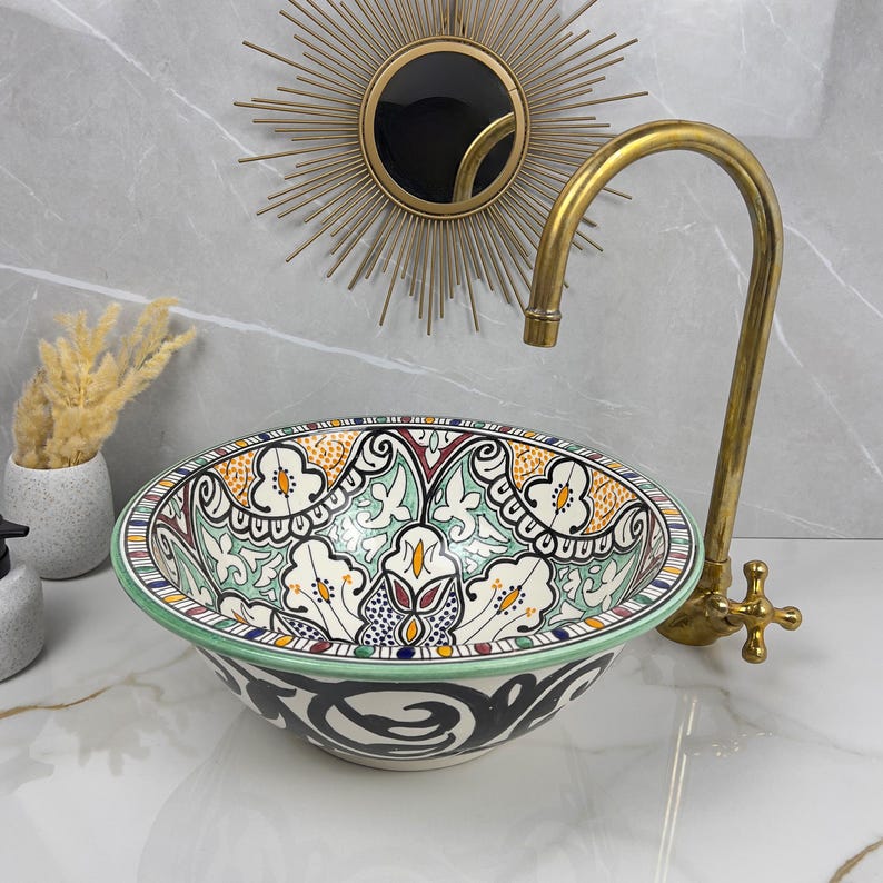  Handmade Moroccan Ceramic Sink #56