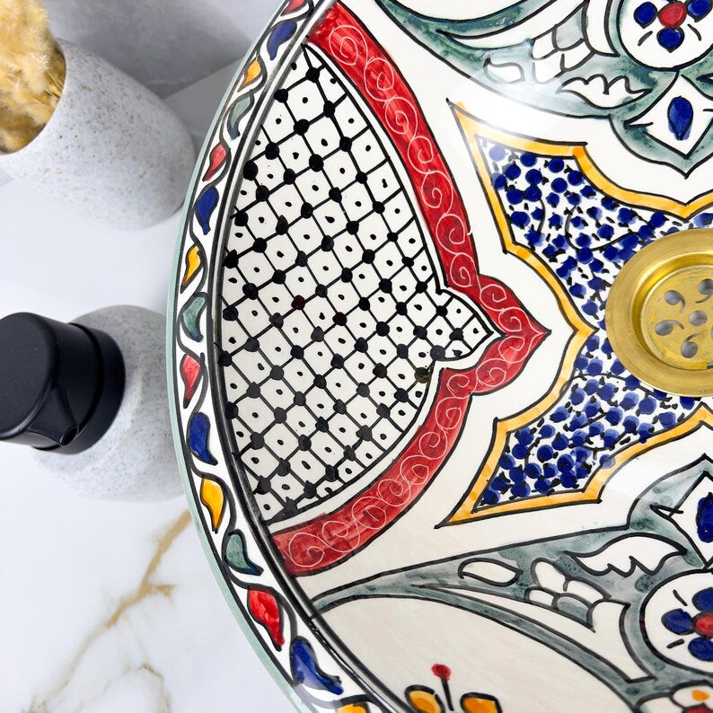 Handmade Moroccan Ceramic Sink #56