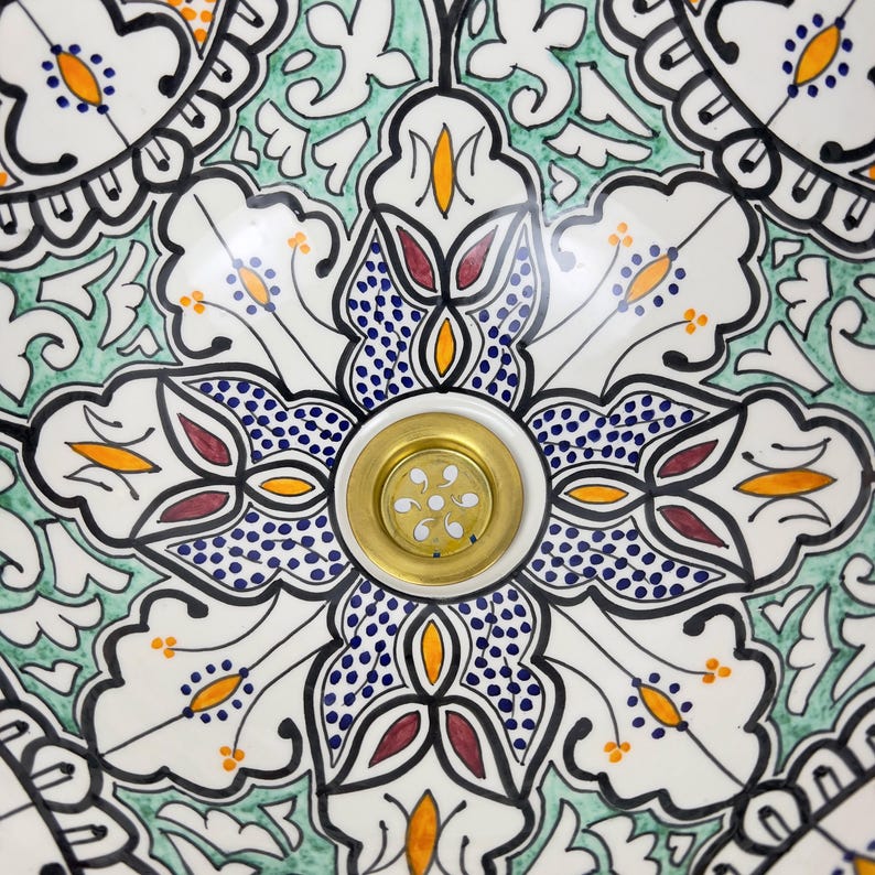  Handmade Moroccan Ceramic Sink #56