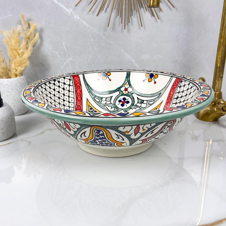  Handmade Moroccan Ceramic Sink #56