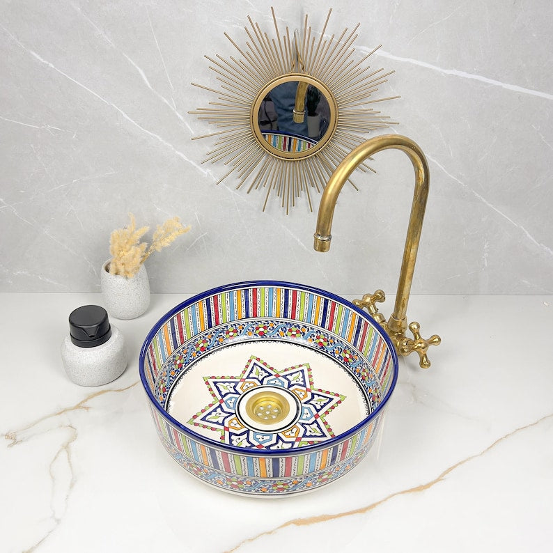  Handmade Moroccan Ceramic Sink #56