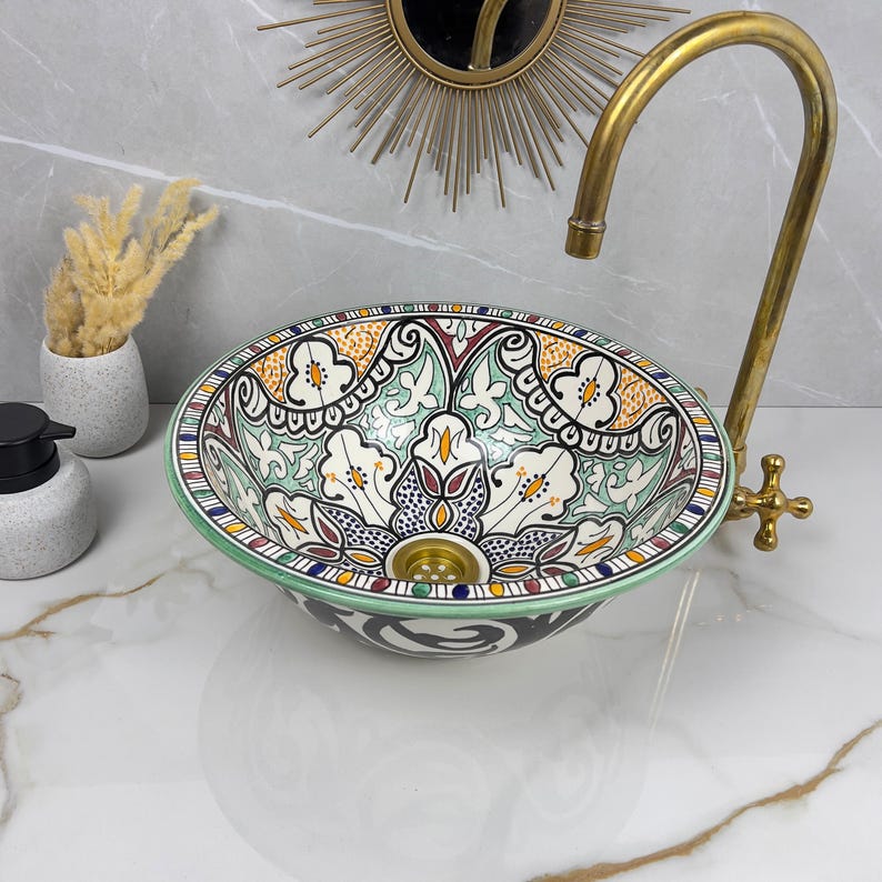  Handmade Moroccan Ceramic Sink #56