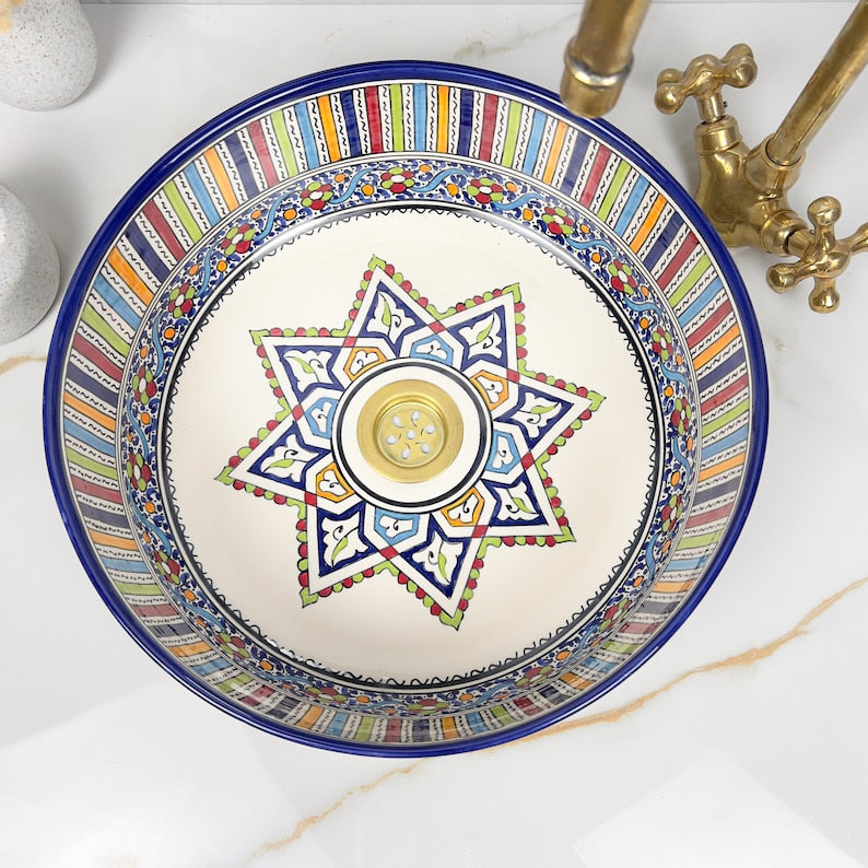  Handmade Moroccan Ceramic Sink #56