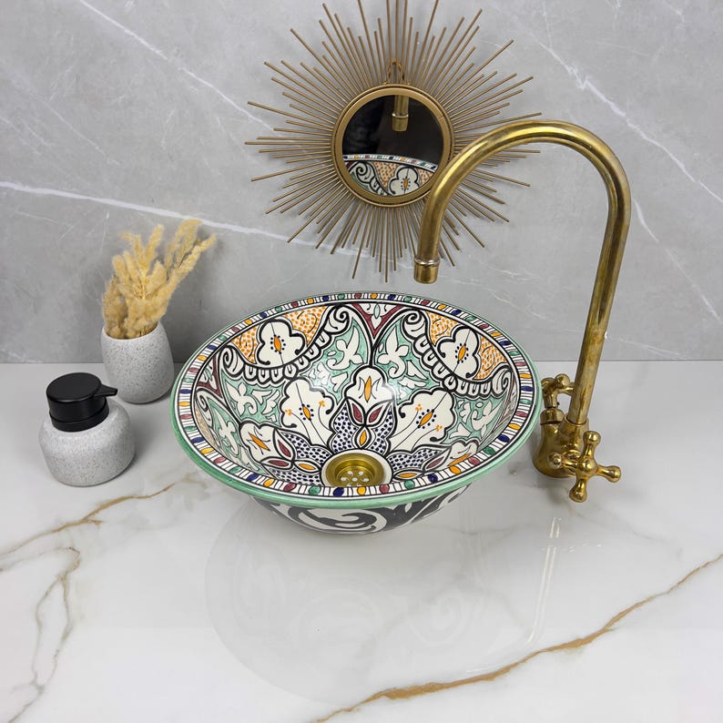  Handmade Moroccan Ceramic Sink #56