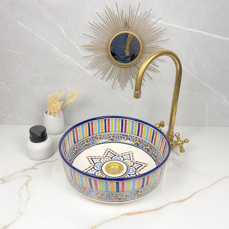  Handmade Moroccan Ceramic Sink #56