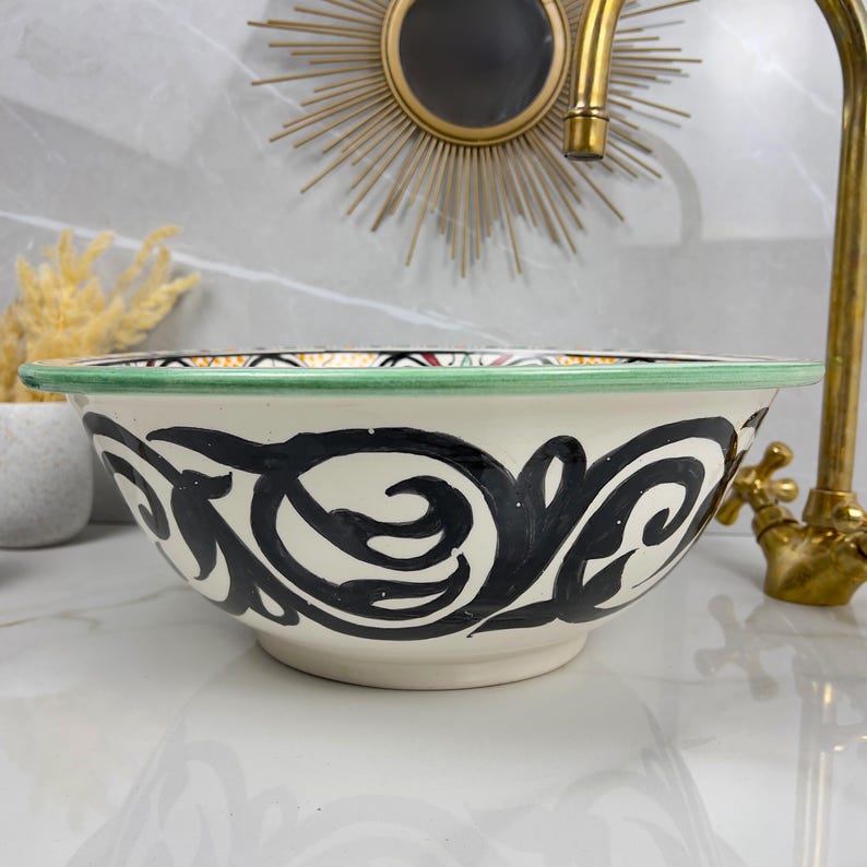  Handmade Moroccan Ceramic Sink #56