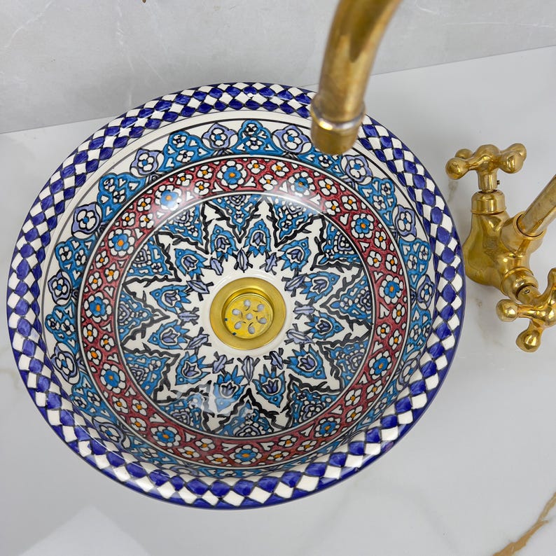  Handmade Moroccan Ceramic Sink #56