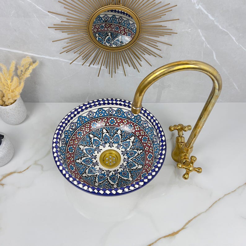  Handmade Moroccan Ceramic Sink #56