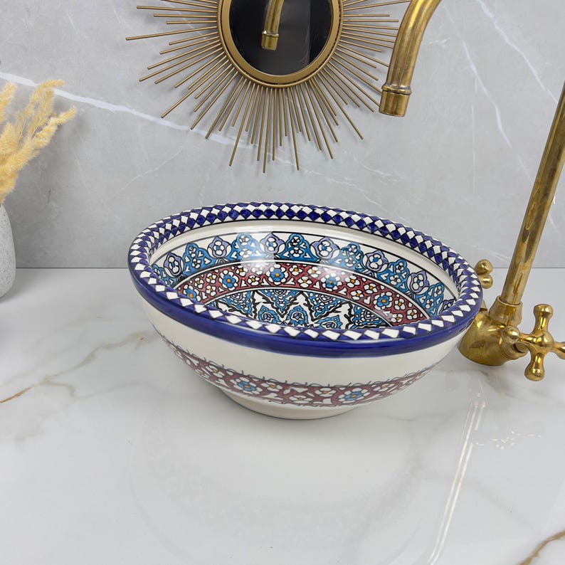  Handmade Moroccan Ceramic Sink #56