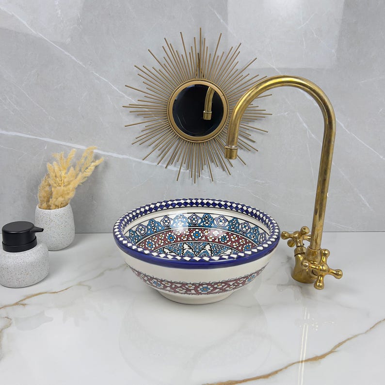  Handmade Moroccan Ceramic Sink #56