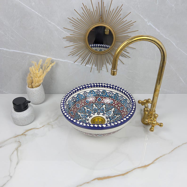  Handmade Moroccan Ceramic Sink #56