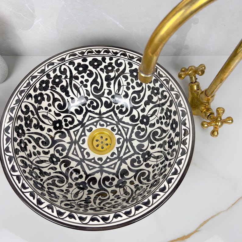  Handmade Moroccan Ceramic Sink #56