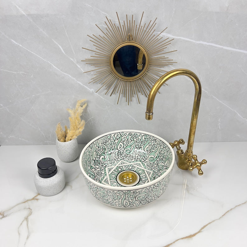  Handmade Moroccan Ceramic Sink #56
