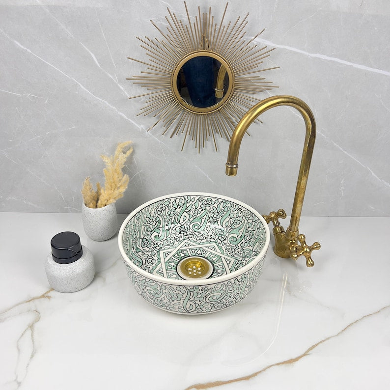  Handmade Moroccan Ceramic Sink #56