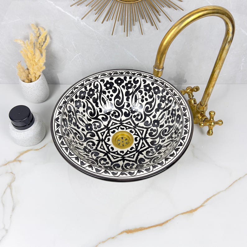  Handmade Moroccan Ceramic Sink #56