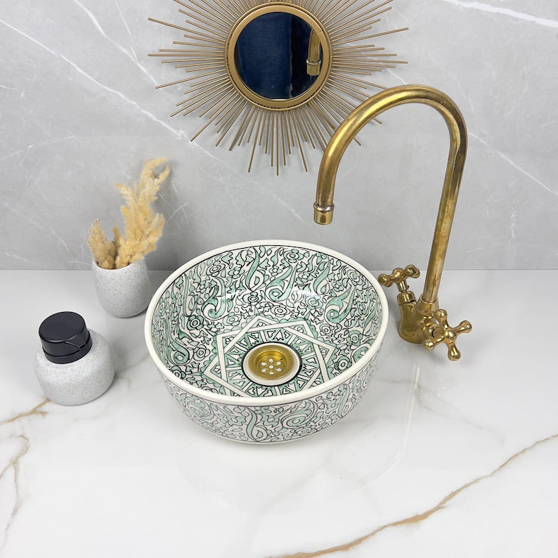  Handmade Moroccan Ceramic Sink #56