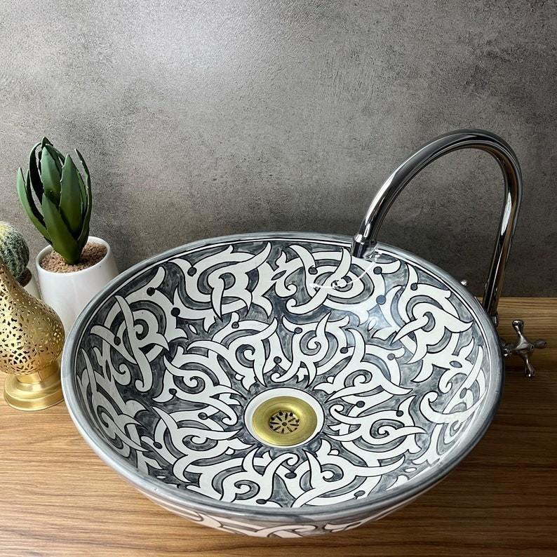 Handmade Moroccan Ceramic Sink #216