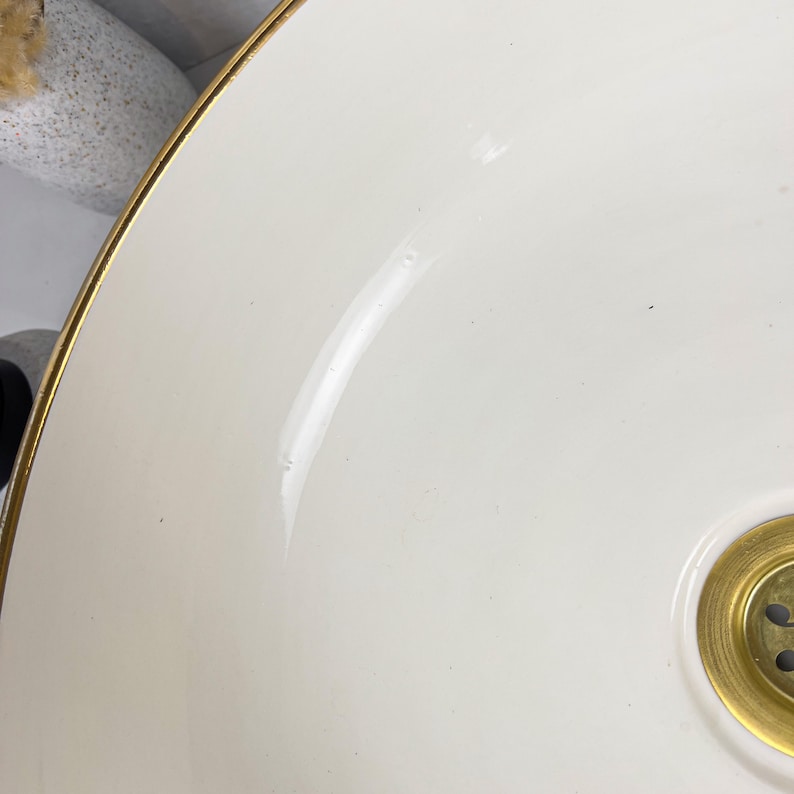 Handmade Moroccan Ceramic Sink Golden Rim 14k Carats #252