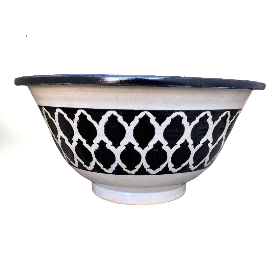 Moroccan sink | moroccan ceramic sink | bathroom sink | moroccan bathroom basin | moroccan sink bowl | Black and white sink bowl #45