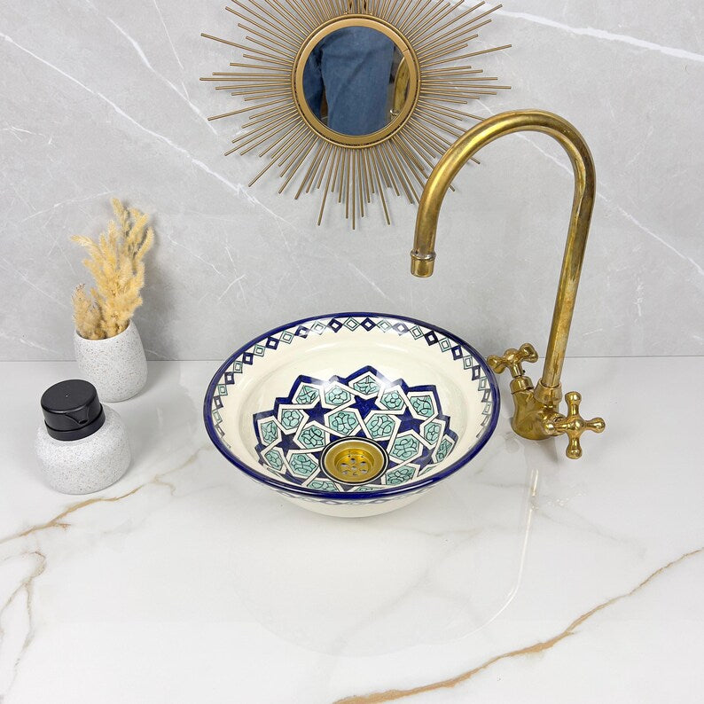  Handmade Moroccan Ceramic Sink #56