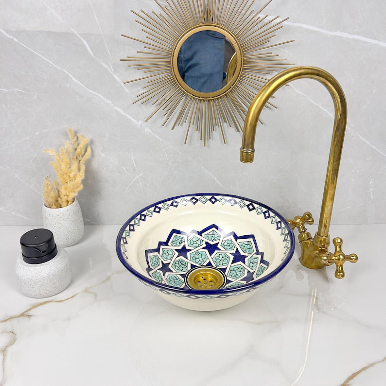  Handmade Moroccan Ceramic Sink #56