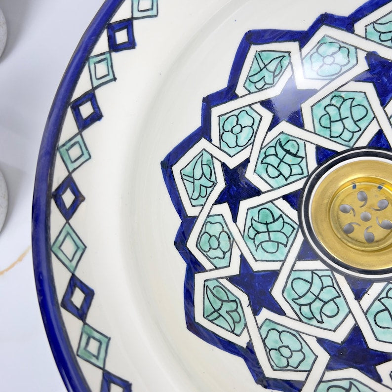  Handmade Moroccan Ceramic Sink #56