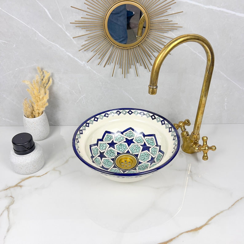  Handmade Moroccan Ceramic Sink #56