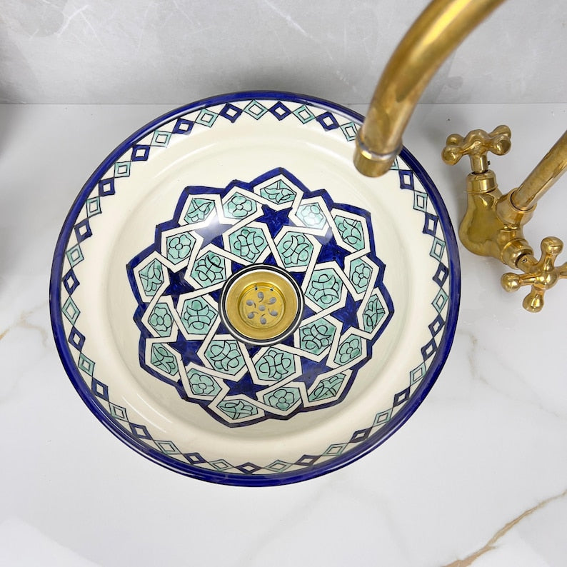  Handmade Moroccan Ceramic Sink #56