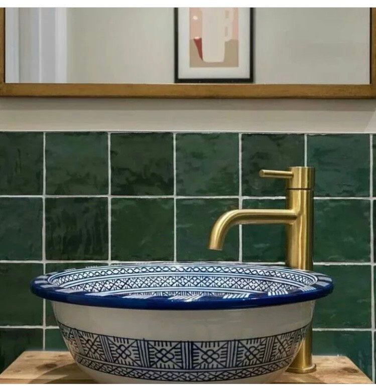 Handmade blue Moroccan sink | Elegant sink for bathroom #199