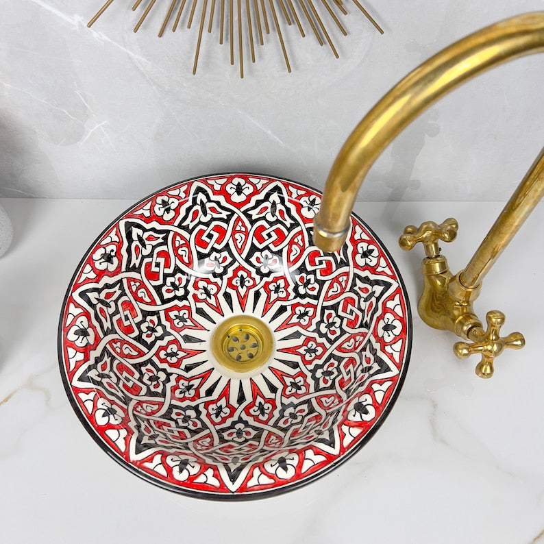  Handmade Moroccan Ceramic Sink #56
