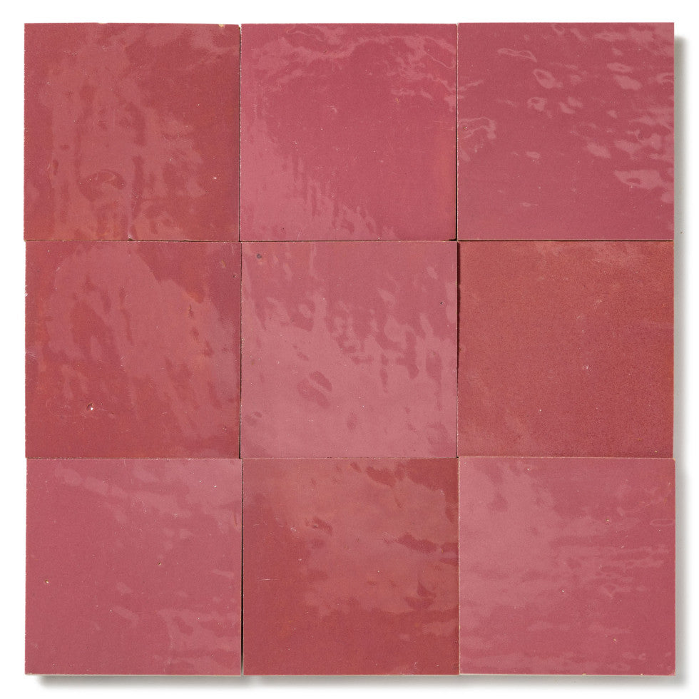 Fes Pink Zellige Tiles - 10x10 square