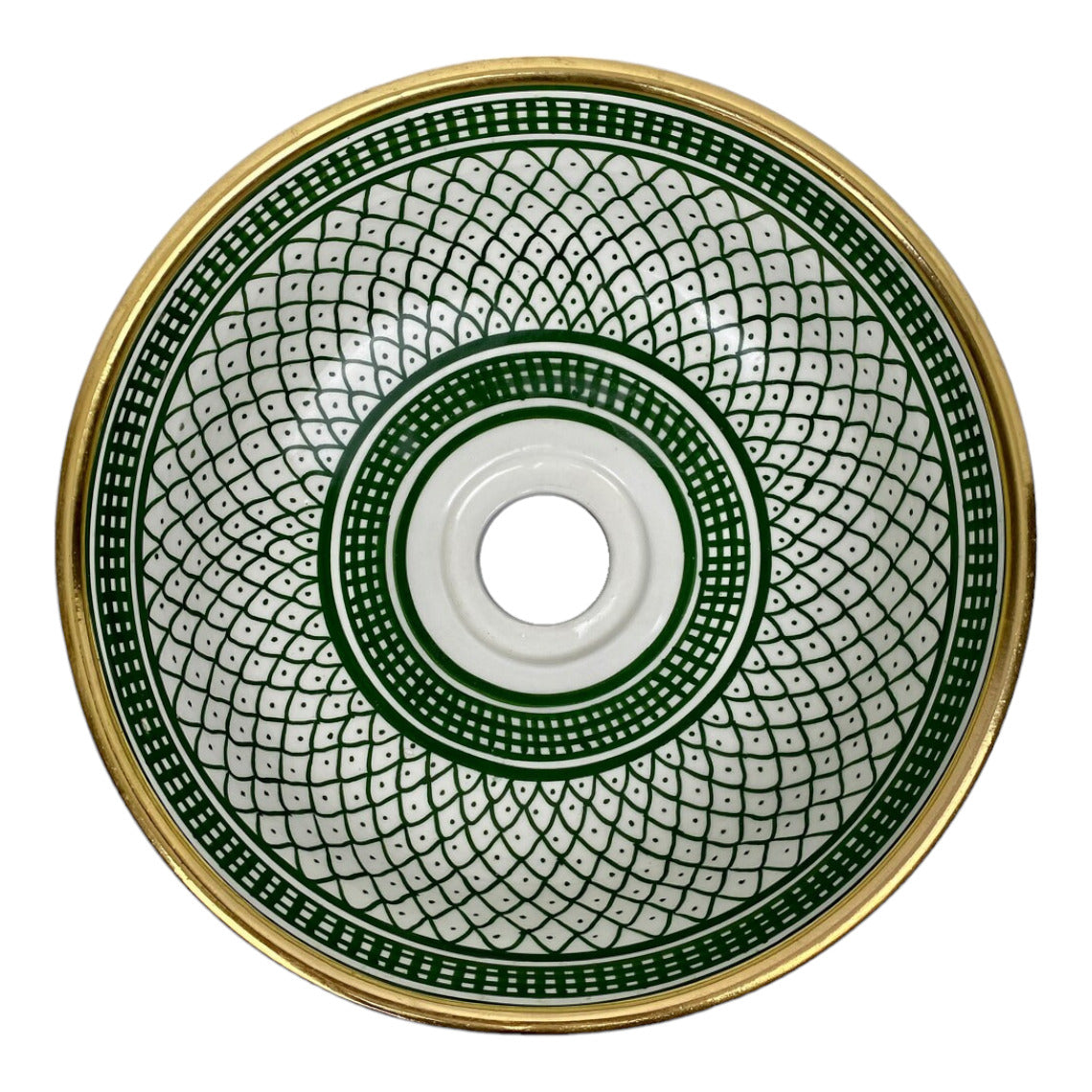 Handmade Moroccan Ceramic Sink 14K Carat Gold rim #82