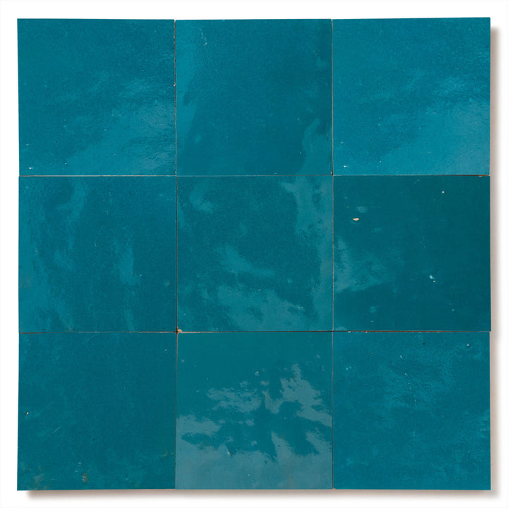 Turquoise Blue Zellige Tiles - 10x10 square