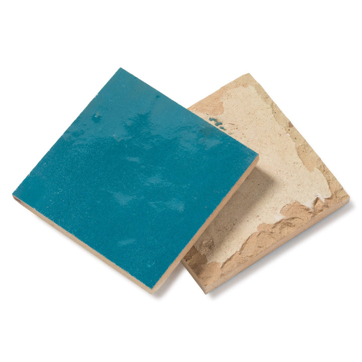 Turquoise Blue Zellige Tiles - 10x10 square