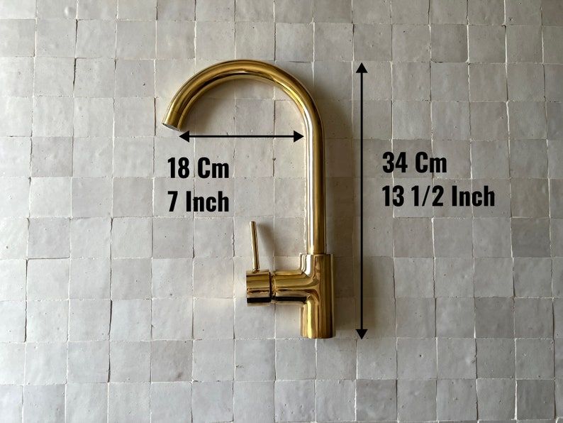 Moroccan Faucet in Unlacquered Brass - Handmade Moroccan Faucet #16