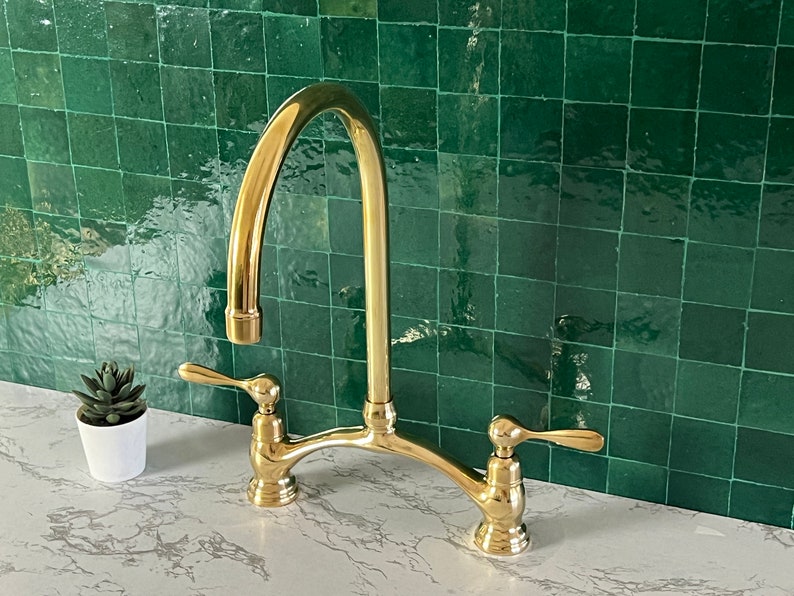 Moroccan Faucet in Unlacquered Brass - Handmade Moroccan Faucet #17