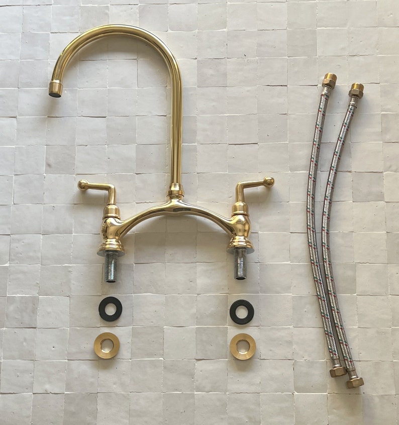 Moroccan Faucet in Unlacquered Brass - Handmade Moroccan Faucet #17