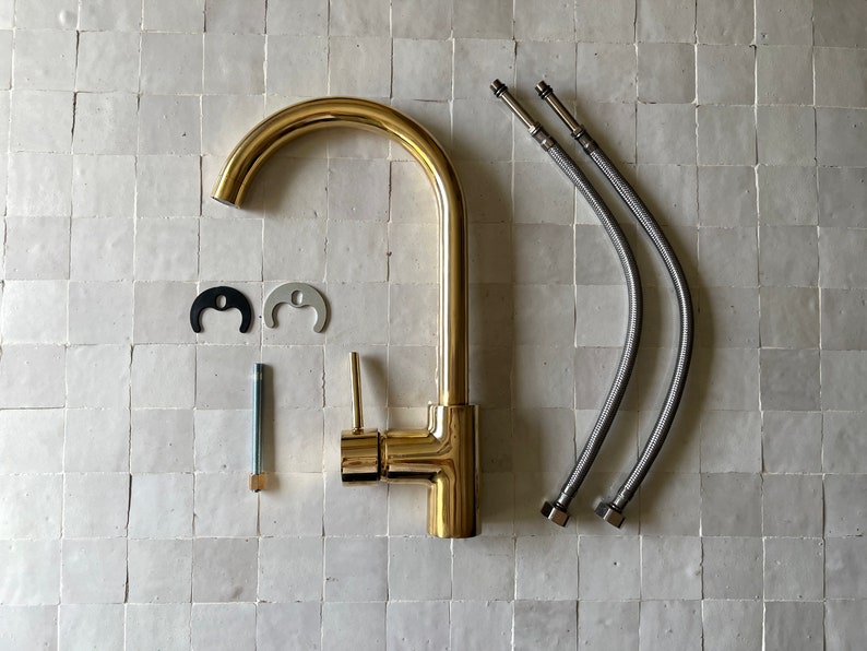 Moroccan Faucet in Unlacquered Brass - Handmade Moroccan Faucet #16