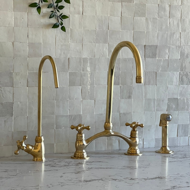 Moroccan Faucet in Unlacquered Brass - Handmade Moroccan Faucet #18