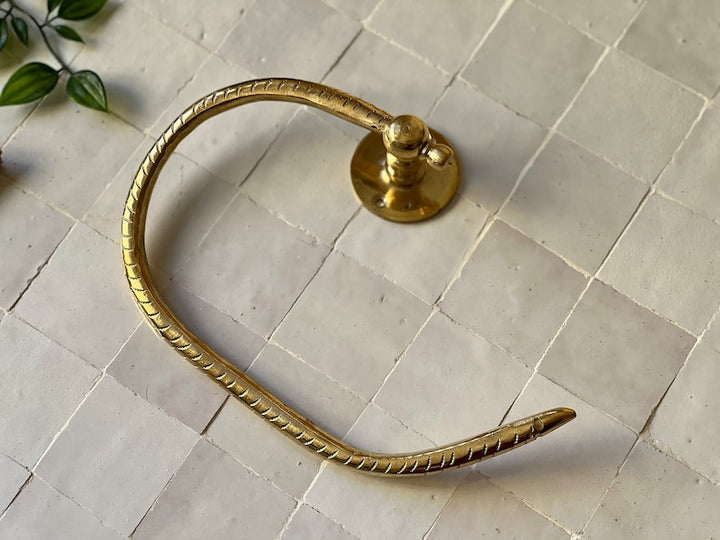 Handcrafted Engraved Brass Toilet Paper Holder